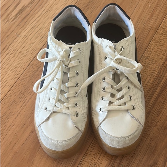 Women's White and Blue Athletic Shoes - Picture 3 of 3